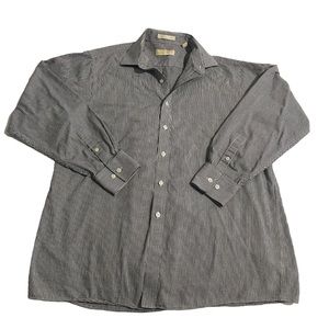 Michael Kors Shirt Men Size 16 1/2 34/35‎ Gray Cotton Dress Lightweight Casual